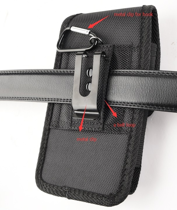For Sony Xperia 1 III Nylon Pouch Phone Case Belt Holster With Clip