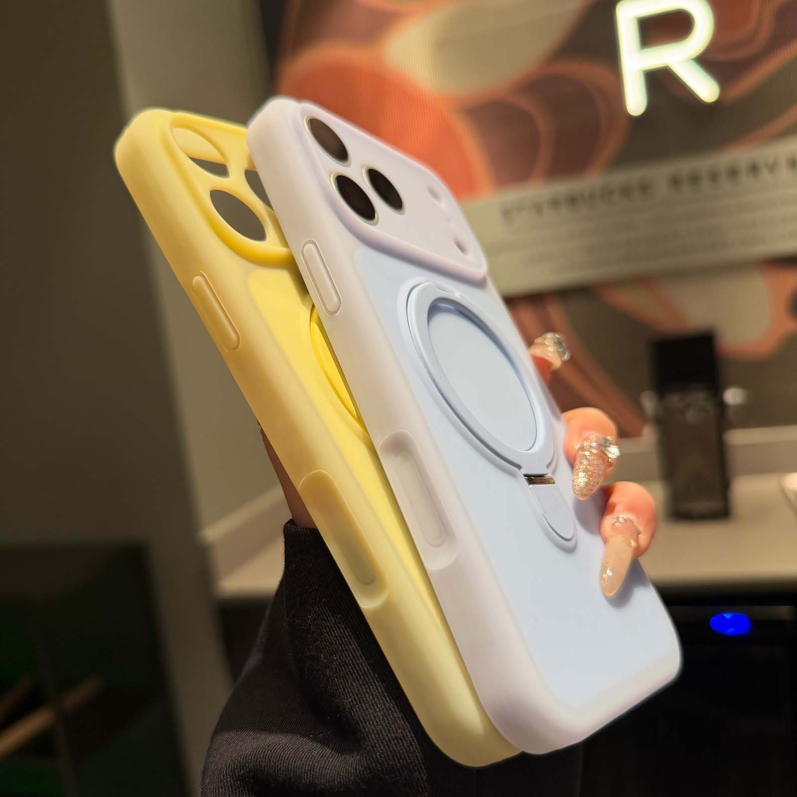 Mag Safe Case For iPhone 17 16 Pro Max 15 Pro Magnetic Ring Stand Phone Cover
