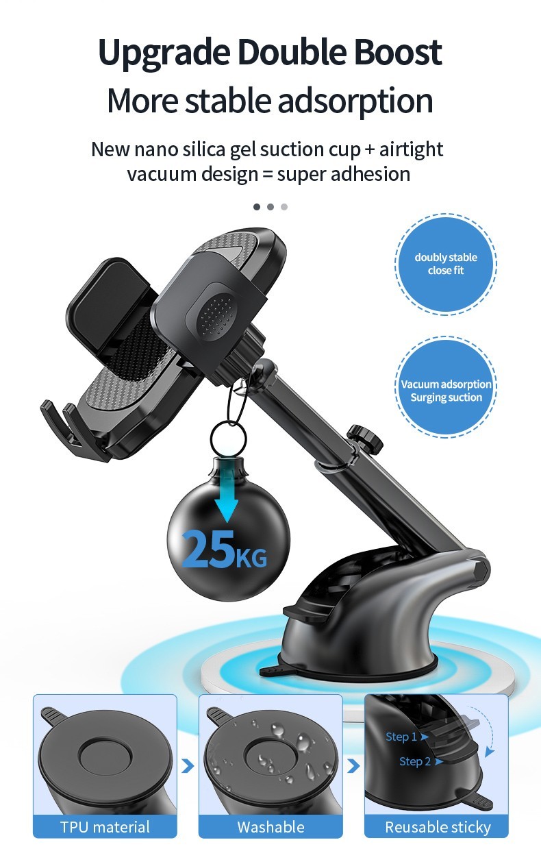 Universal Car Phone Holder Mount Dashboard for iPhone 16 Pro Max 16e 16+ 16 Pro