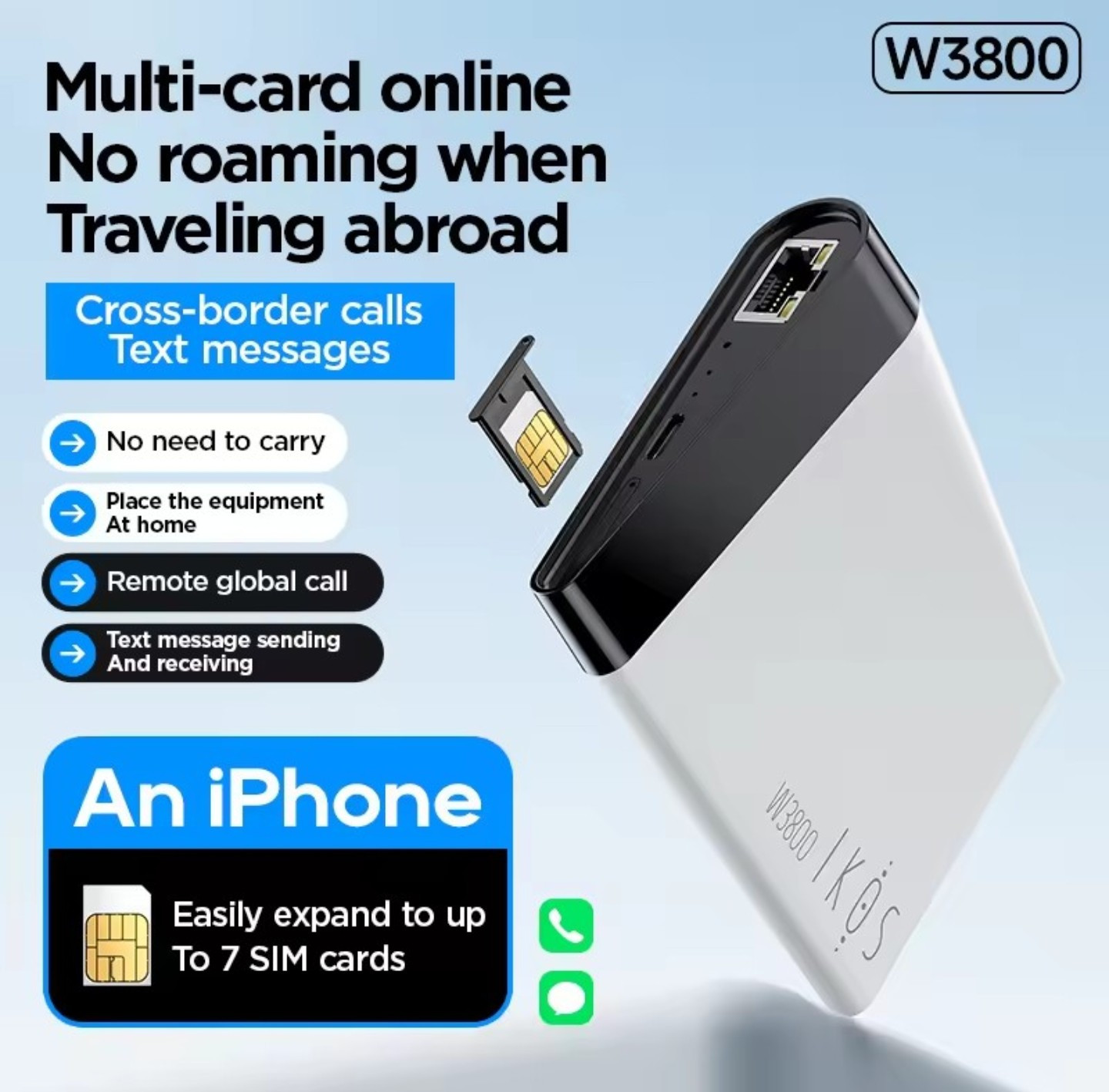 Sim Card Adapter 4G Free Roaming Cost Free Card Single Standby IPhone Android