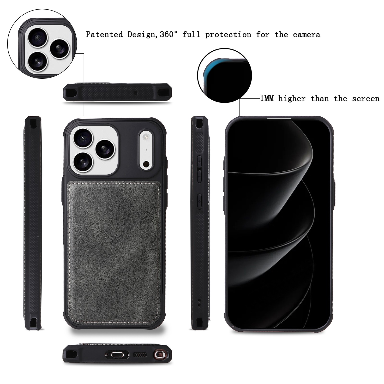 For iPhone 17 16 15 14 13 Pro 12 11 8 Zipper Leather Card Slot Wallet Flip Case