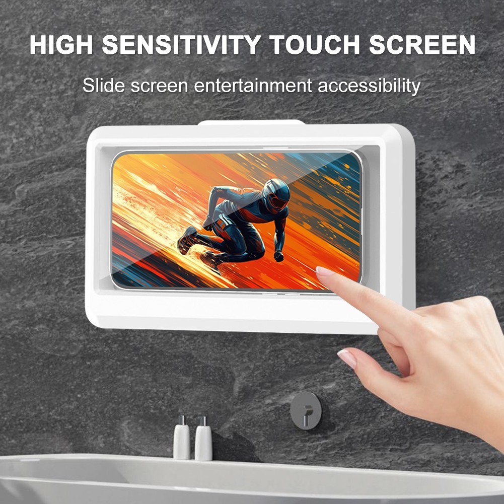 Bathroom waterproof and anti fog shower phone holder suitable for bathrooms