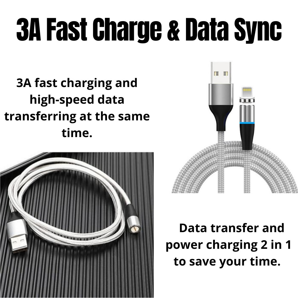 3/6Pack 3/6Ft Magnetic USB Charger Cable For iPhone 13 11 XR Data Charging Cord