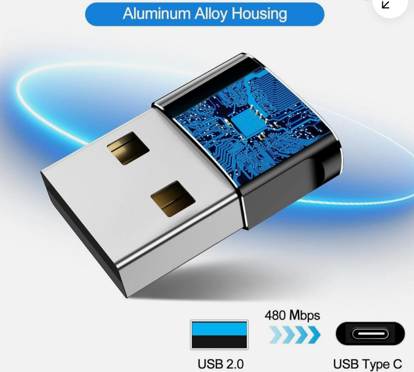 USB to USB C Adapter Type-C Female to A Male OTG Converter Car Charger
