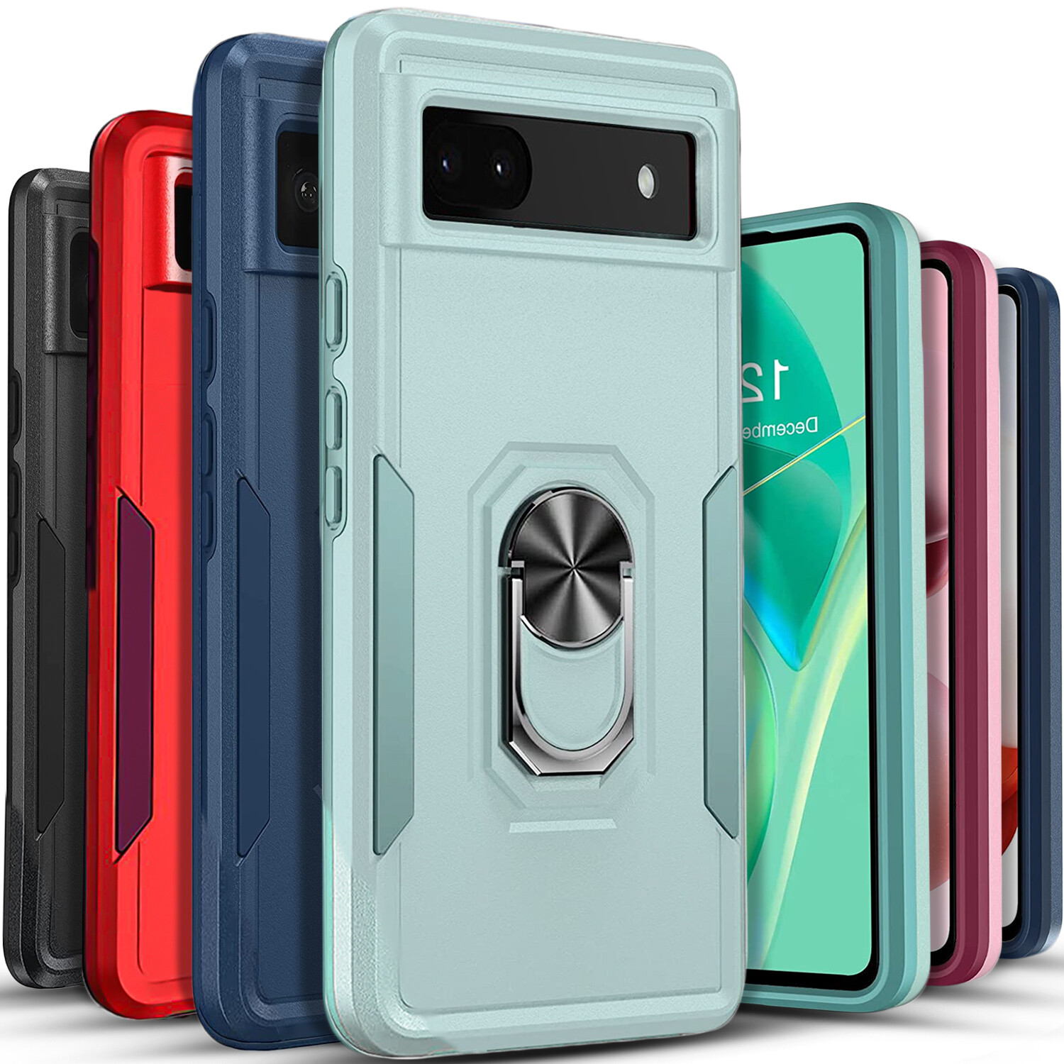 For Google Pixel 7A 7 Pro 6A Phone Case Cover Shockproof + Tempered Glass