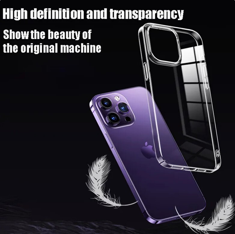 For iPhone 14 13 12 11 Pro Max Mini Soft Silicone Clear Cover Shockproof Case