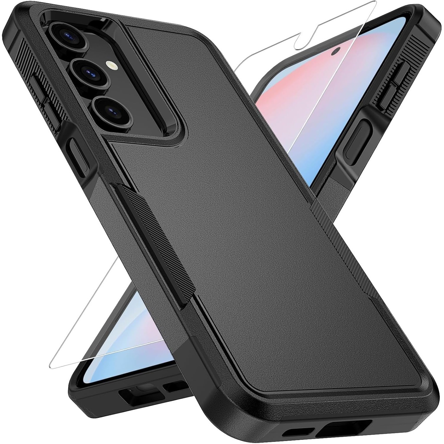 For Samsung Galaxy A17 5G Case Shockproof Phone Dual Layer Cover +Tempered Glass