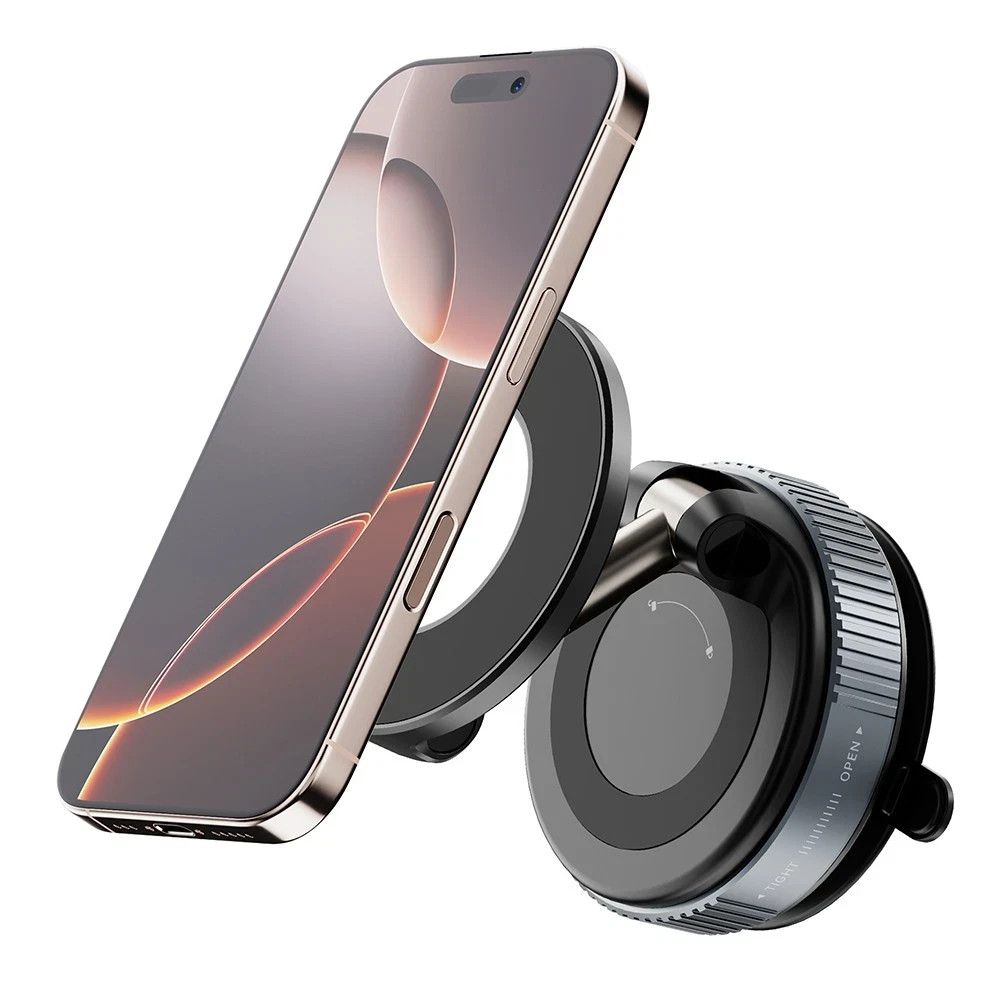360° Adjustable Magnetic Vacuum Suction Cup Car Phone Holder Mount for MagSafe