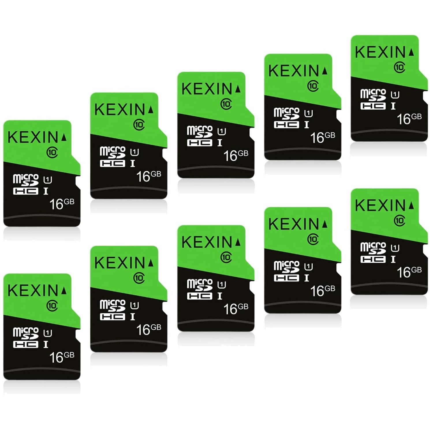 High Speed 16GB Micro SD Card 10 Pack with SD Adapters