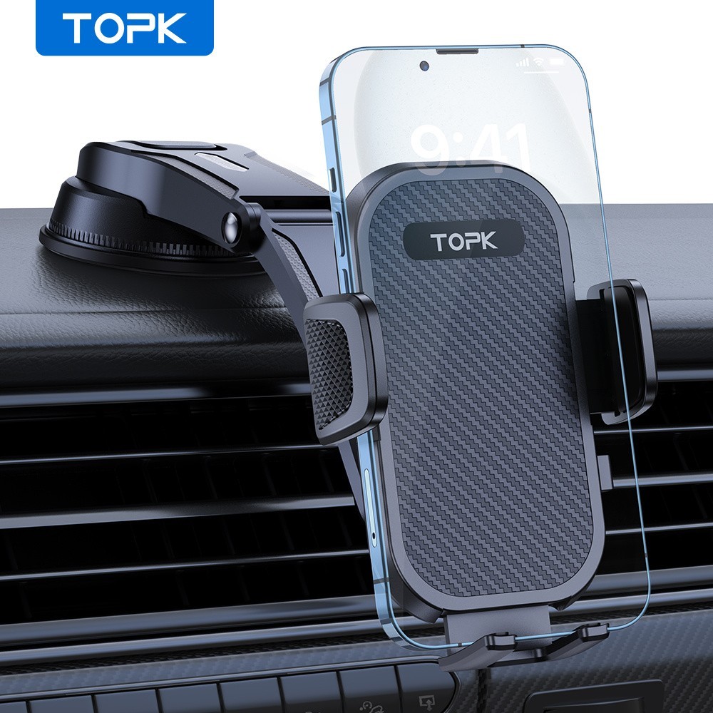TOPK Phone Holder for Car Dashboard 2026 Upgraded Adjustable Cell Phone Mount