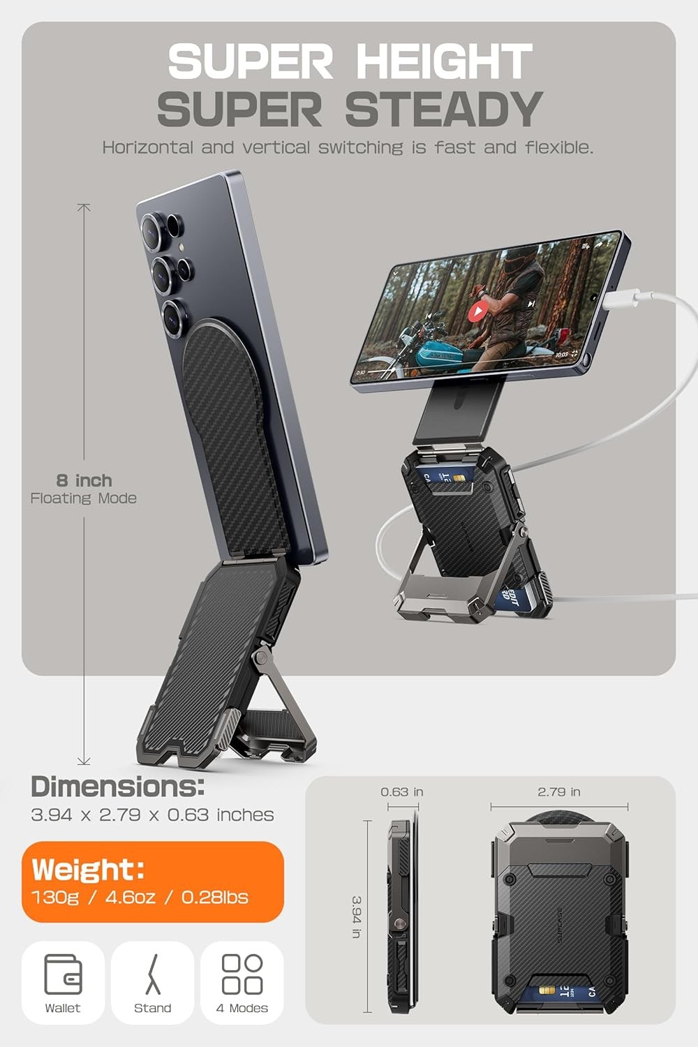 SUPCASE For MagSafe Wallet Phone Card Holder Tripod For Samsung Galaxy S Series