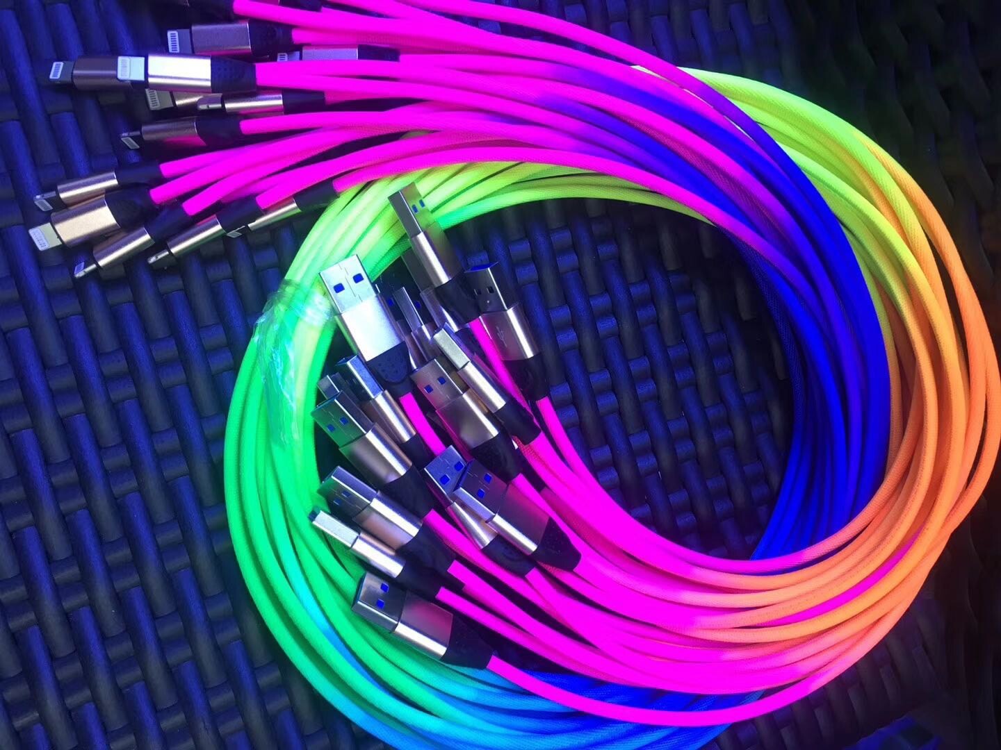 3Ft/6Ft LED Flashing Light-up Charging Cable iPhone 12 11 Pro XR XS MAX 8 7 Plus