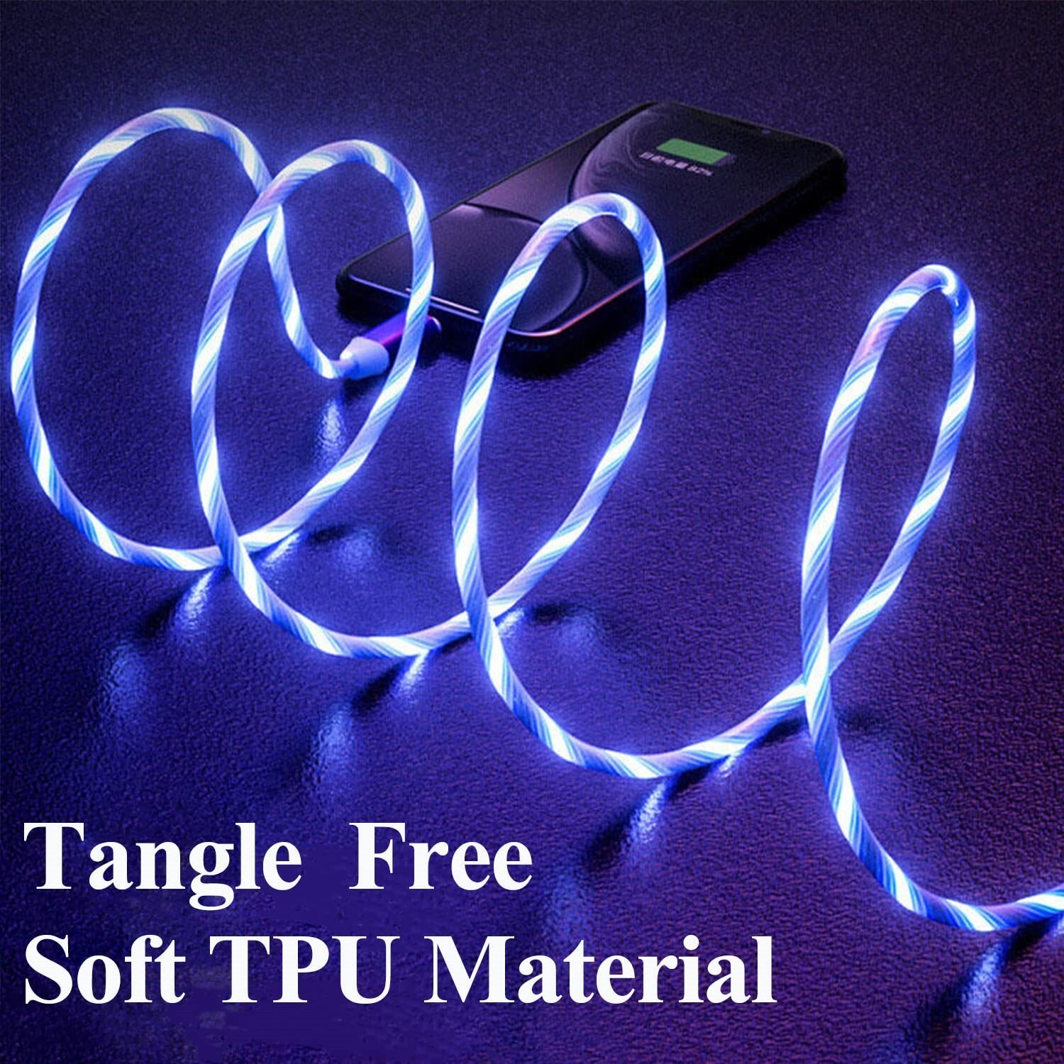 3 Pack 6FT LED Fast Charge Cable 8 Pin USB Cord for Apple iPhone 8 X XR 11 12 13