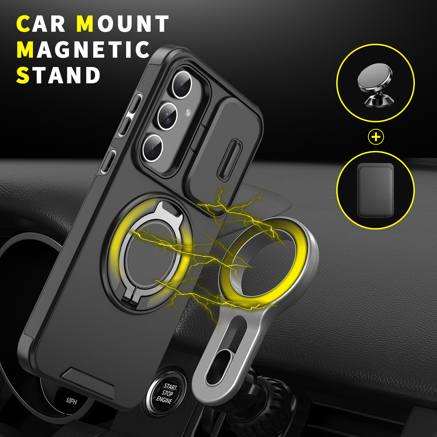 Magnetic Case with Slide Camera Cover For Samsung Galaxy A54 5G/A35/A15/A14/A13