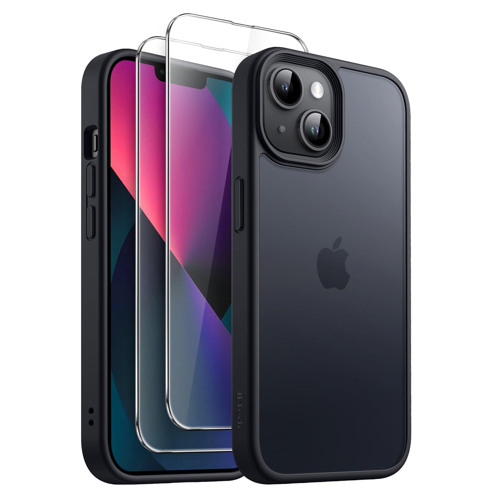 3 in 1 Matte Case for iPhone 13 mini 5.4-Inch with 2 Pack Screen Protectors