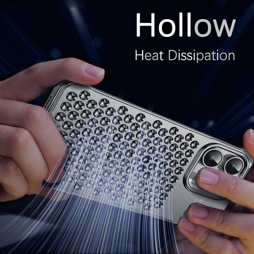 For iPhone 15 14 Case Aluminum Alloy Heat Dissipation Cooling Metallic Cover