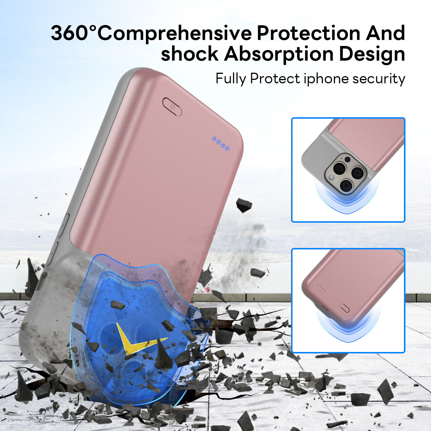 6800mAh Battery Charger Case Power Bank For Apple iPhone 15Pro Charging Cover US