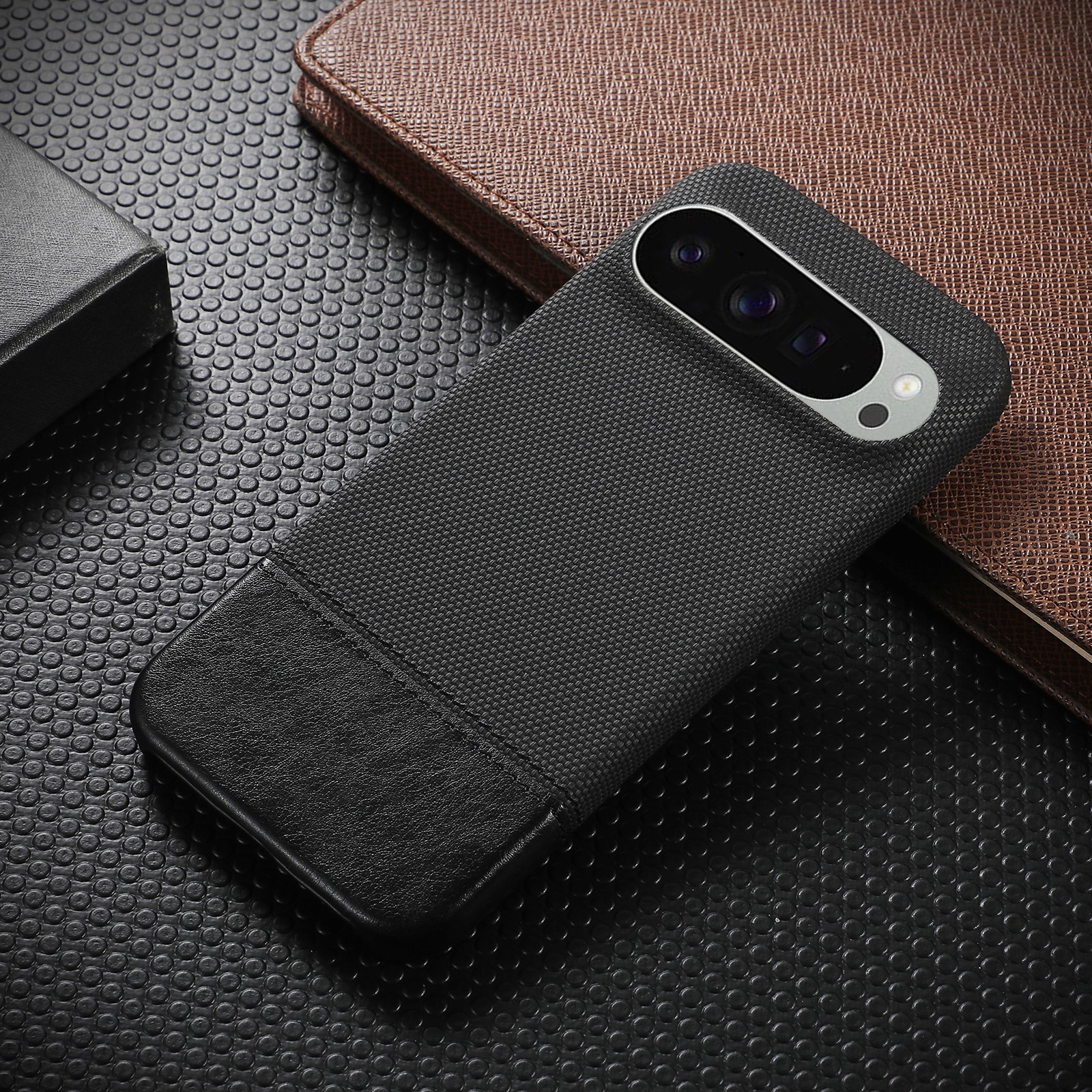 For Google Pixel 10 Pro XL/10 9 Pro/8A Plain PU Leather Hard Non-Slip Phone Case