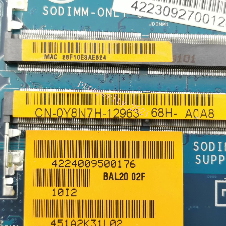 For Dell 5567 5767 with I5-7200U CPU Motherboard LA-D801P CN-0Y8N7H 0Y8N7H Y8N7H