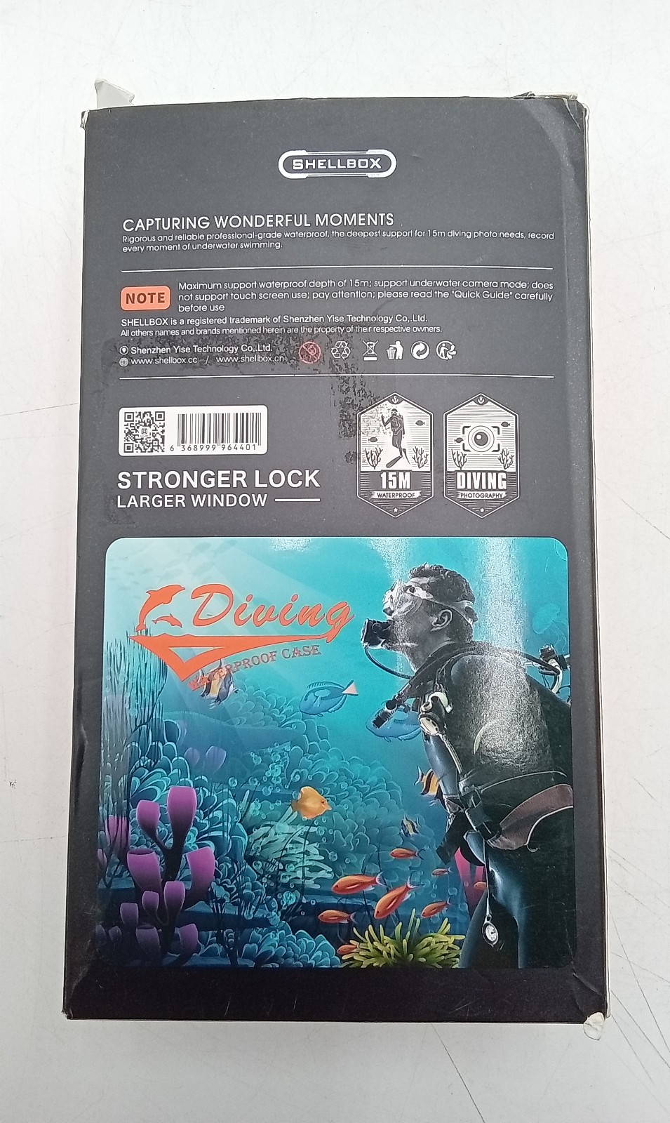 Shellbox Waterproof Phone Diving Case for iPhone, Samsung 15m/50ft