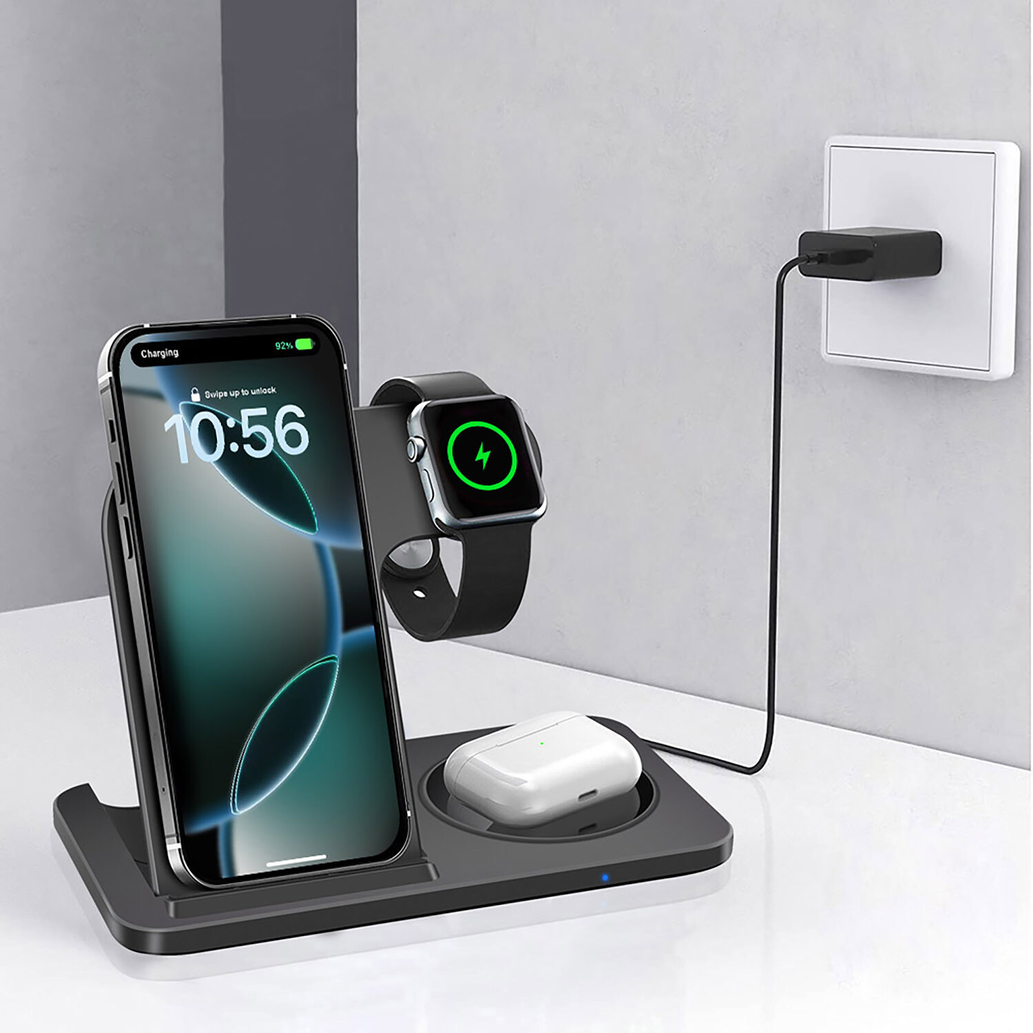 3In1 Wireless Charger Dock Charging Station For Apple Watch 9 Air Pods iPhone 16