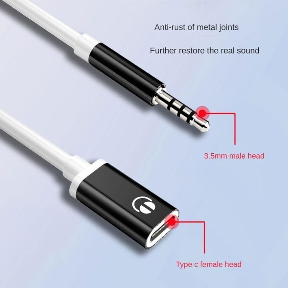 Headphone Jack Adapter, 3.5mm Male to TypeC Female Audio Cable Cord, USB C to…