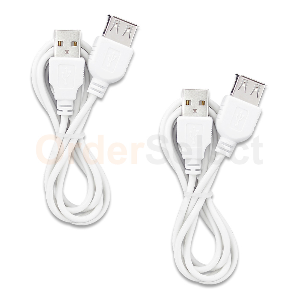 2X 3FT USB Male to Female Extension Cable Cord M-F for Android Cell Phone