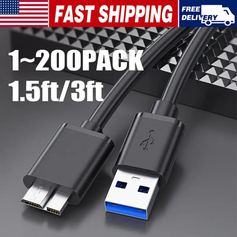 Micro USB 3.0 Cable High Speed Data SYNC For HDD External Hard Drive LOT