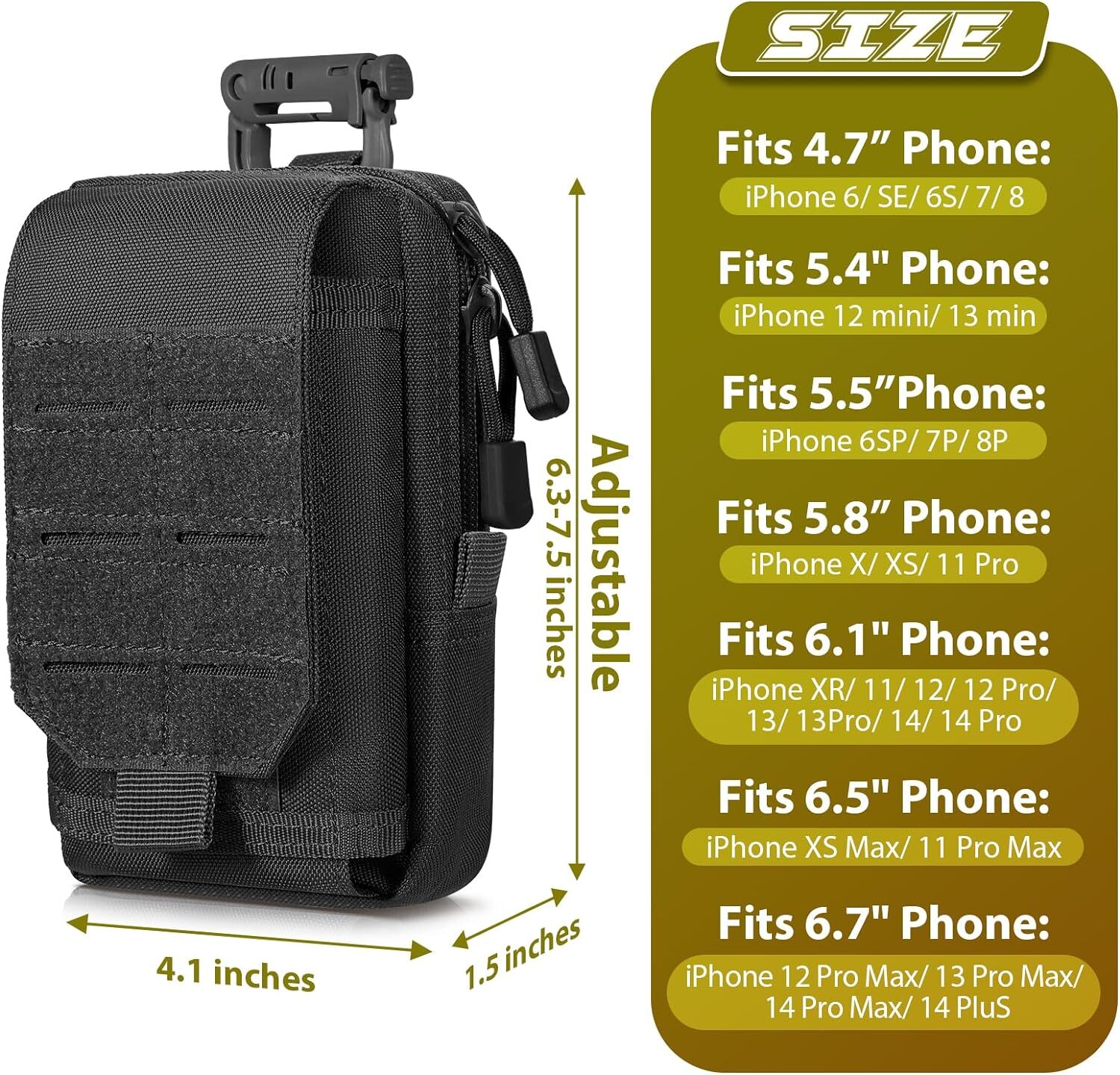 Universal Phone Pouch Belt Cell Phone Holster Carrying Case Utility Waist Bag