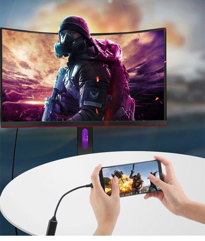 USB-C Type C To HDMI Adapter USB 3.1 Cable For MHL Android Phone Tablet Black