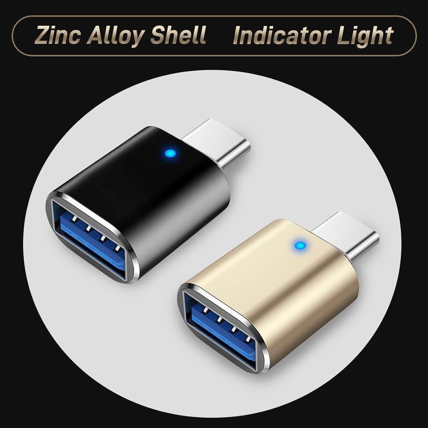 LED USB-C 3.1 Male to USBA Female Adapter Converter OTG Type C Android Phone LOT