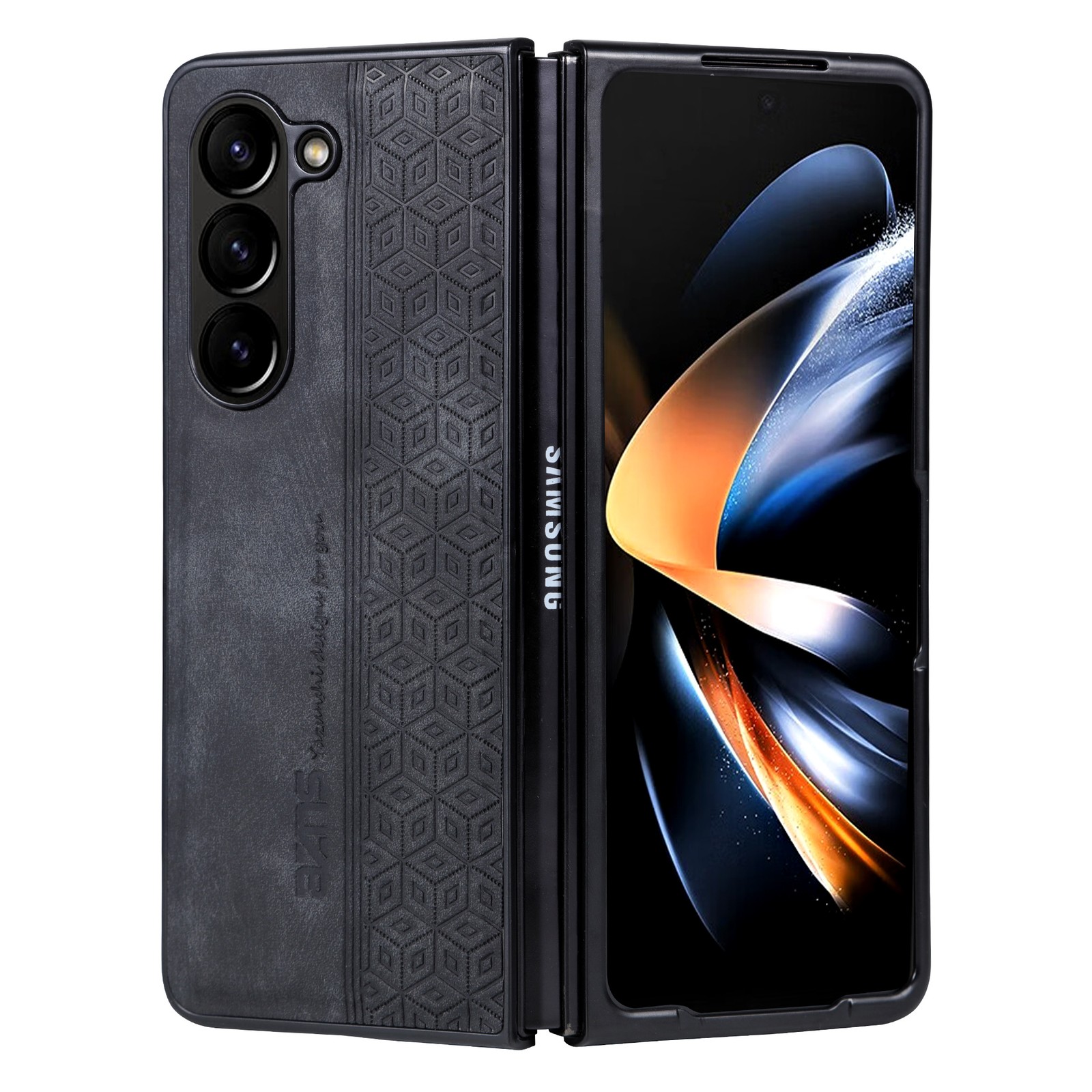 For Samsung Galaxy Z Fold 7/6/5/4/3 Slim Plain PU Leather Shockproof Retro Case