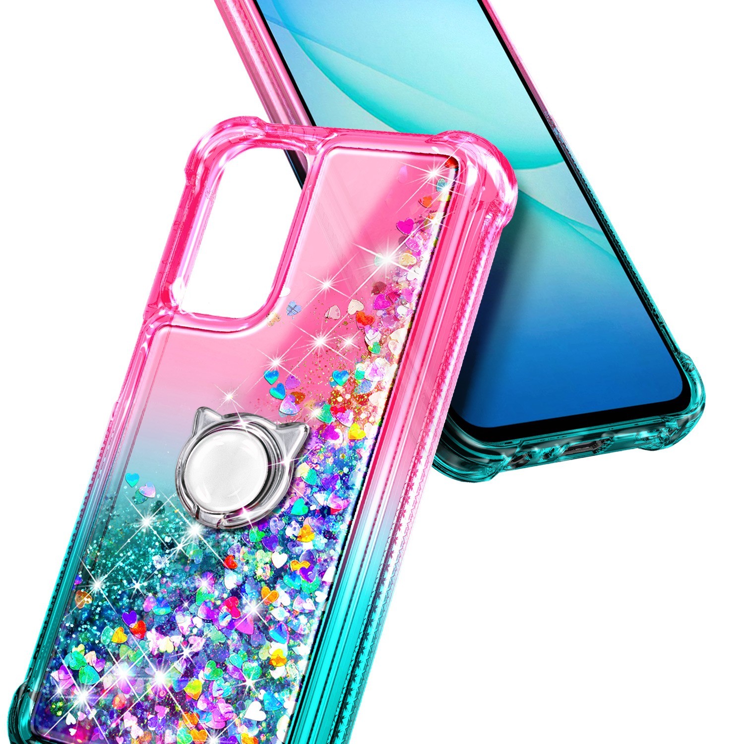 For Samsung Galaxy A17 5G Case Liquid Glitter Protector Cover + Lanyard