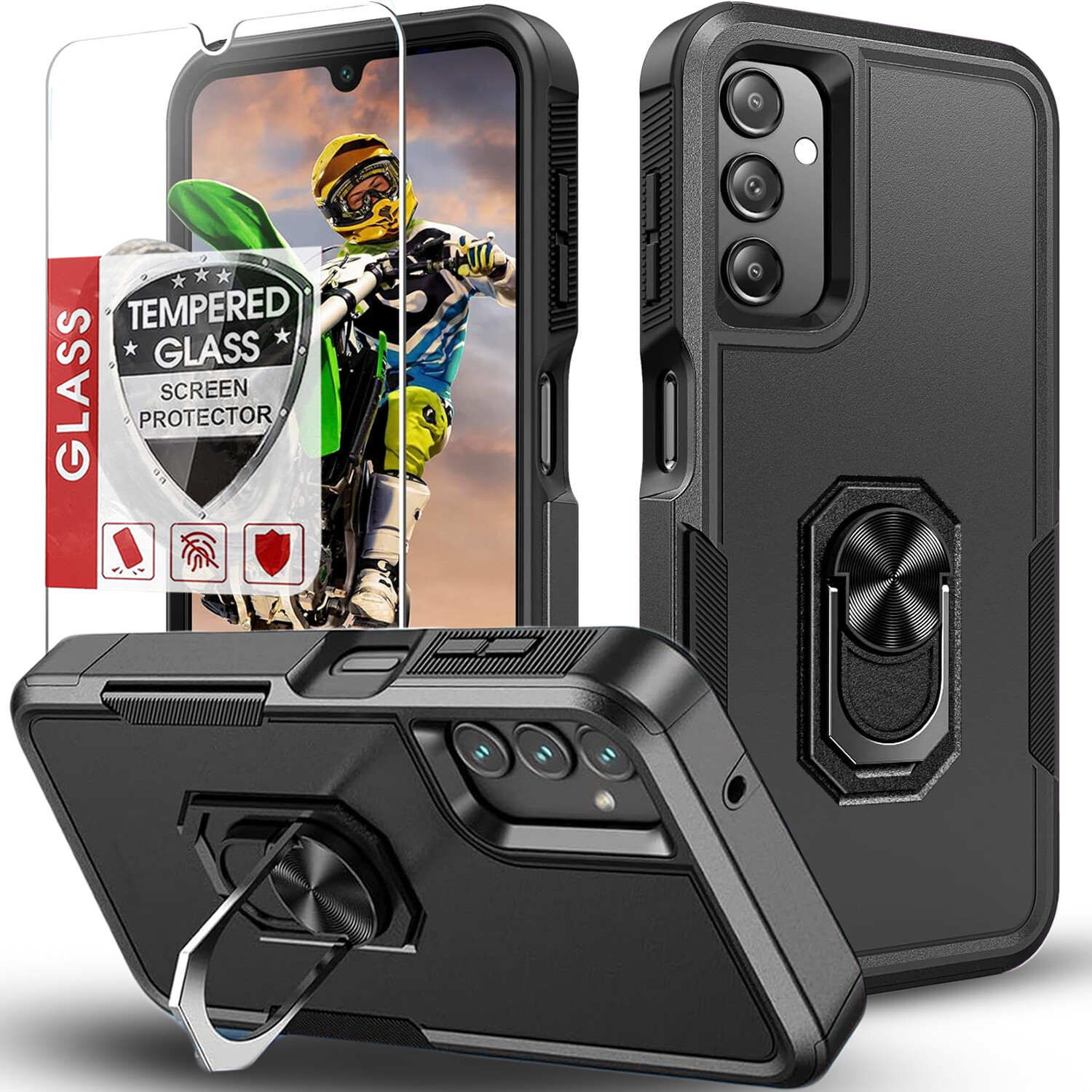 For Samsung Galaxy A15 5G A16 A14 A54 A35 A03S Case Phone Cover Shockproof+Glass