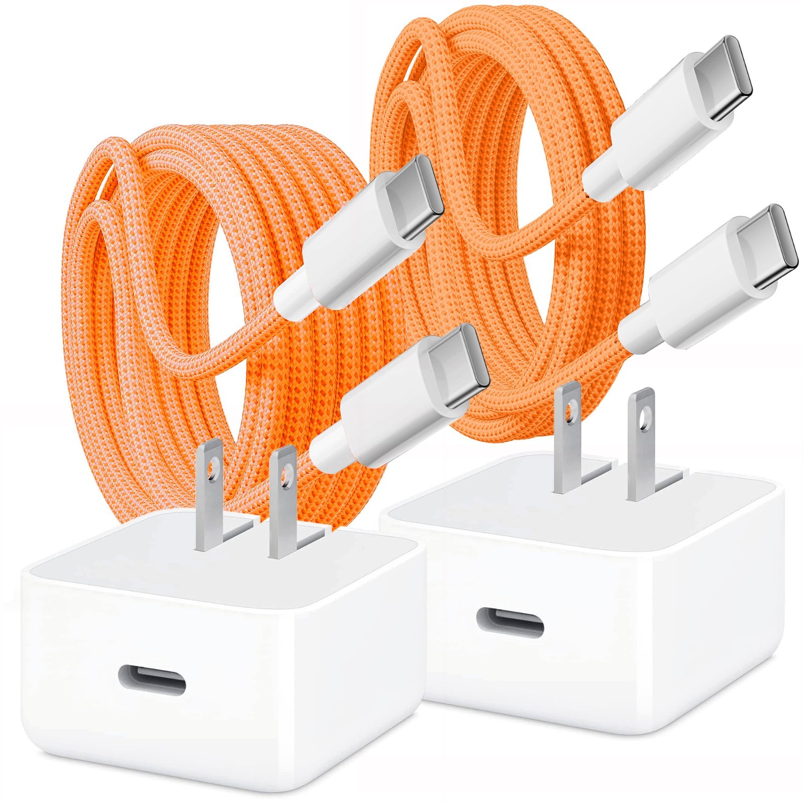 USB-C Fast Charger Charging Cable Cord for iPhone 17 Pro Max Air /15 / 16 Orange