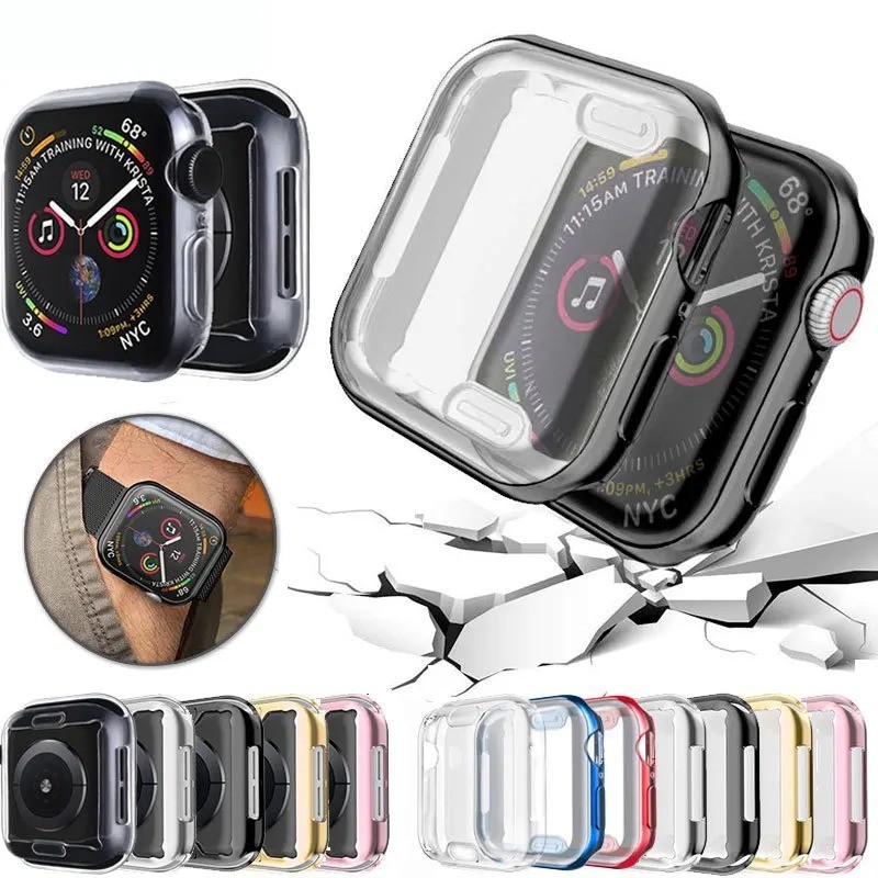 for apple watch case series 9 8 7 6 5 4 3 SE 41mm 45mm 38-42-44-40mm screen prot