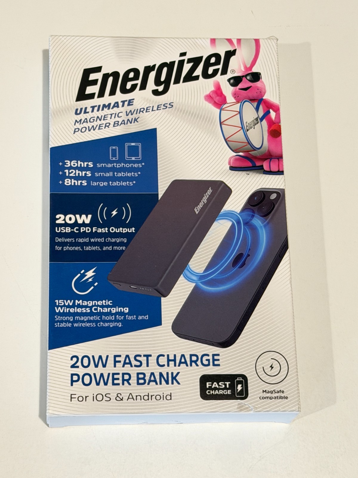Energizer Ultimate 10,000 mAh 20W Qi2.0 SLIM METAL Magnetic Wireless Power Bank