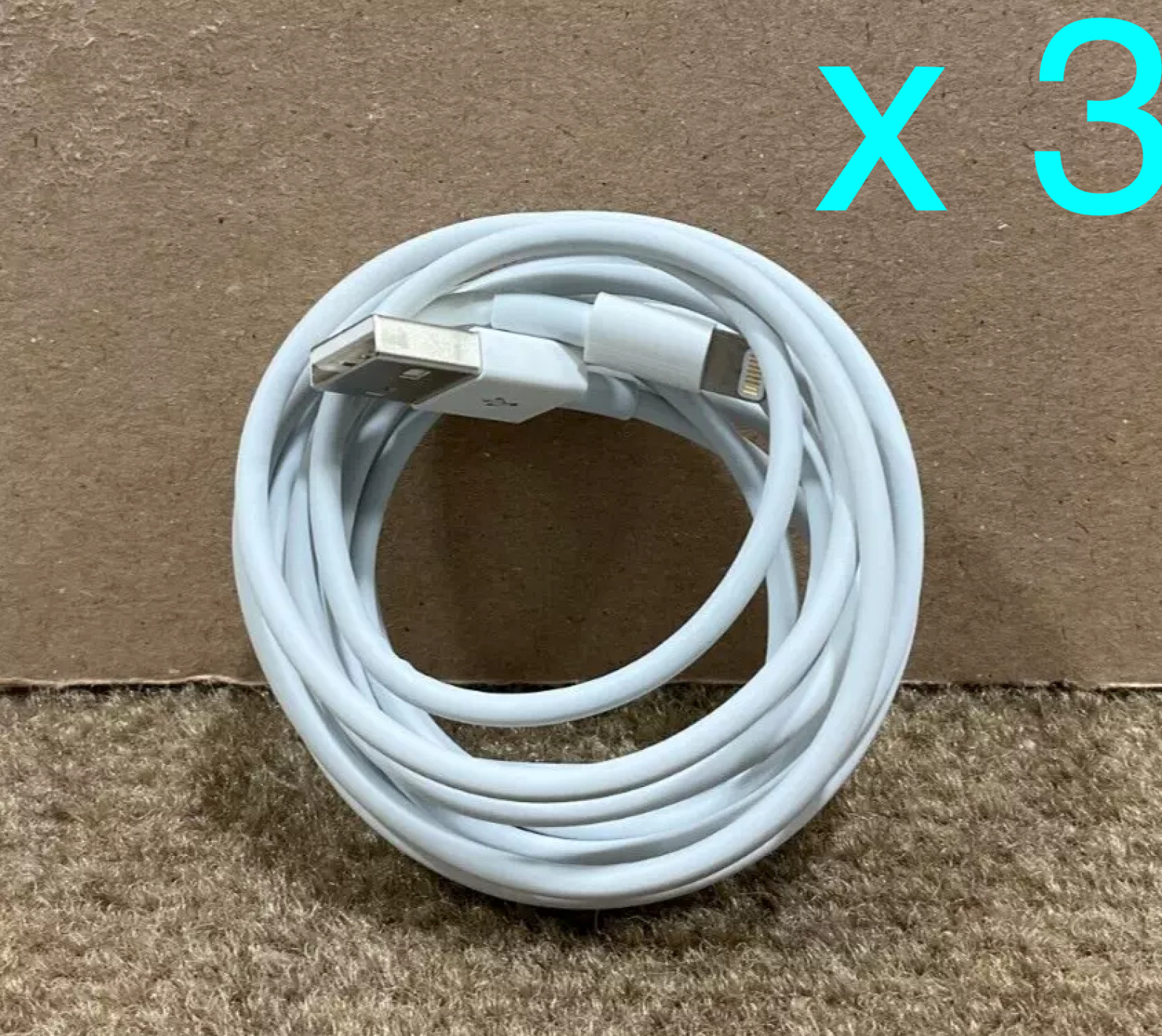 Authentic Apple USB Type-A to Lightning Cable 6.6′ MD819AM/A ✅ ❤️ ✅ ❤️ ✅ 3 QTY