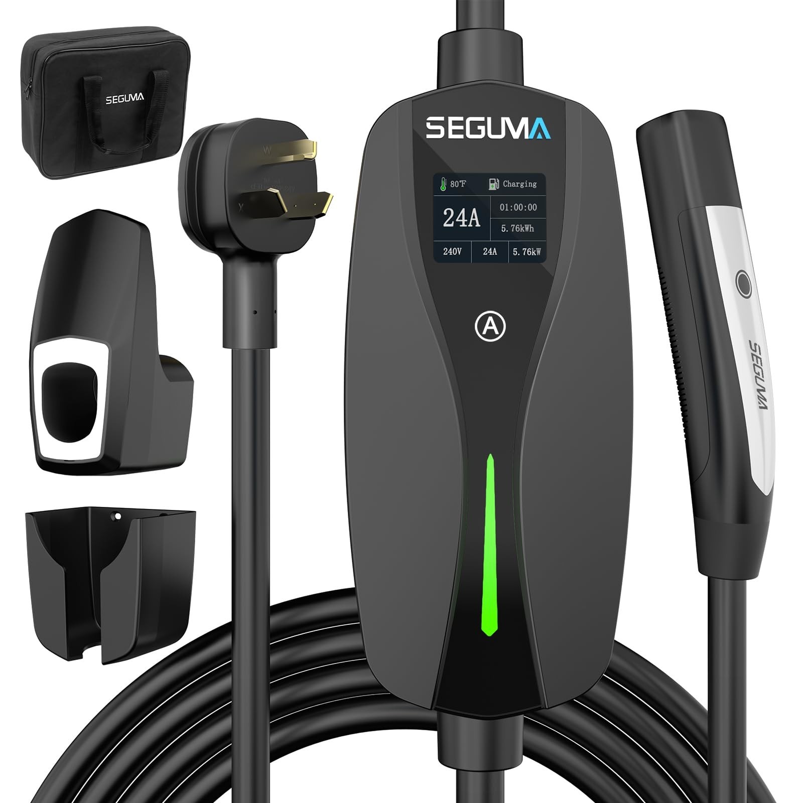 NEMA 10-30 Level 2 Tesla Charger-24A 240V, 25FT Extension Cable, Adjustable C…