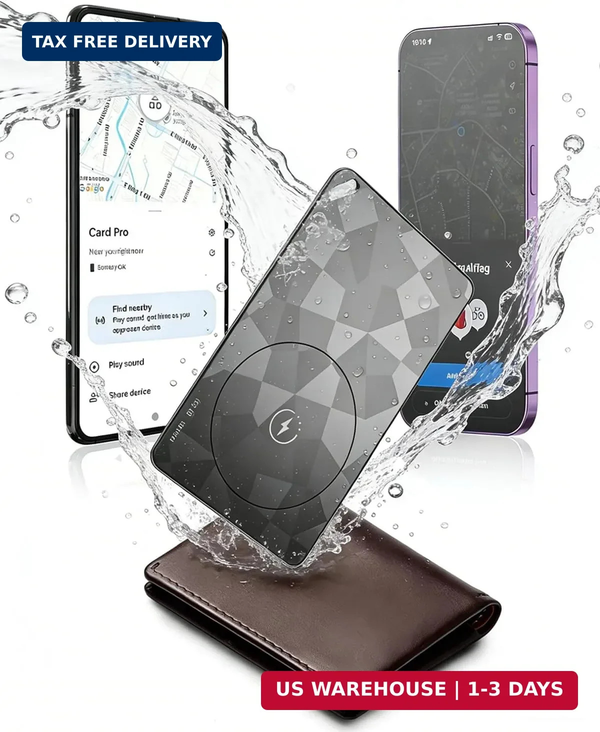 2026 Wallet Tracker Card (iOS and Android) Slim Tracking Card, 6-12 Years Batter
