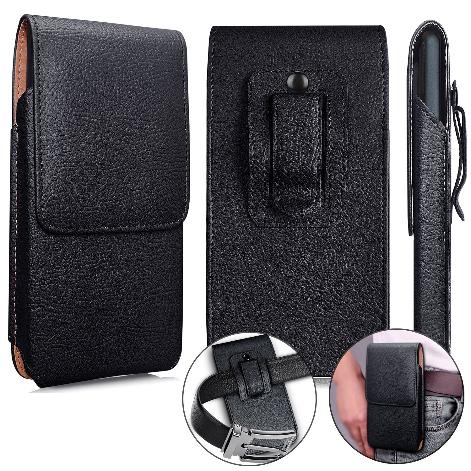 Vertical Leather Belt Clip Belt Loop Pouch Holster Case For Samsung Galaxy Phone