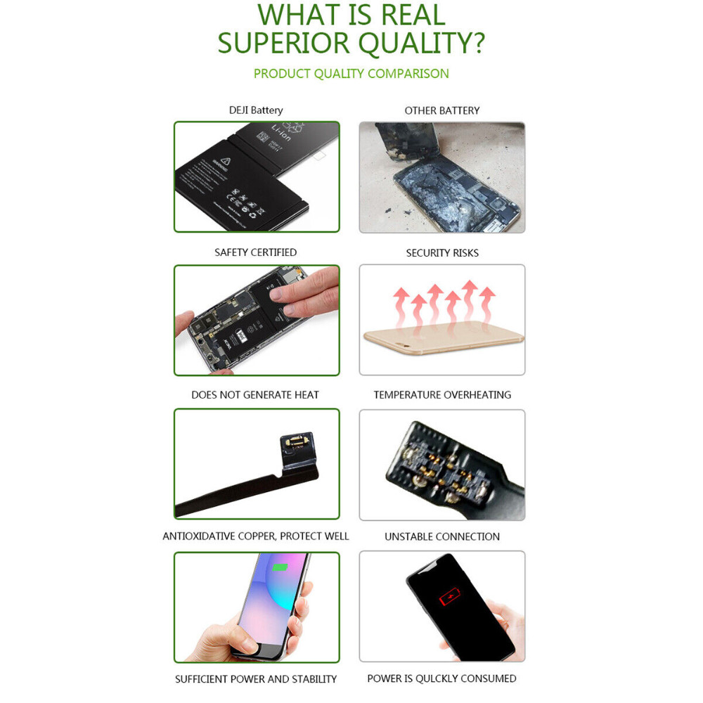 Replacement Internal Battery For Apple iPhone 7 8 Plus 11 12 13 14 Pro Max X Lot