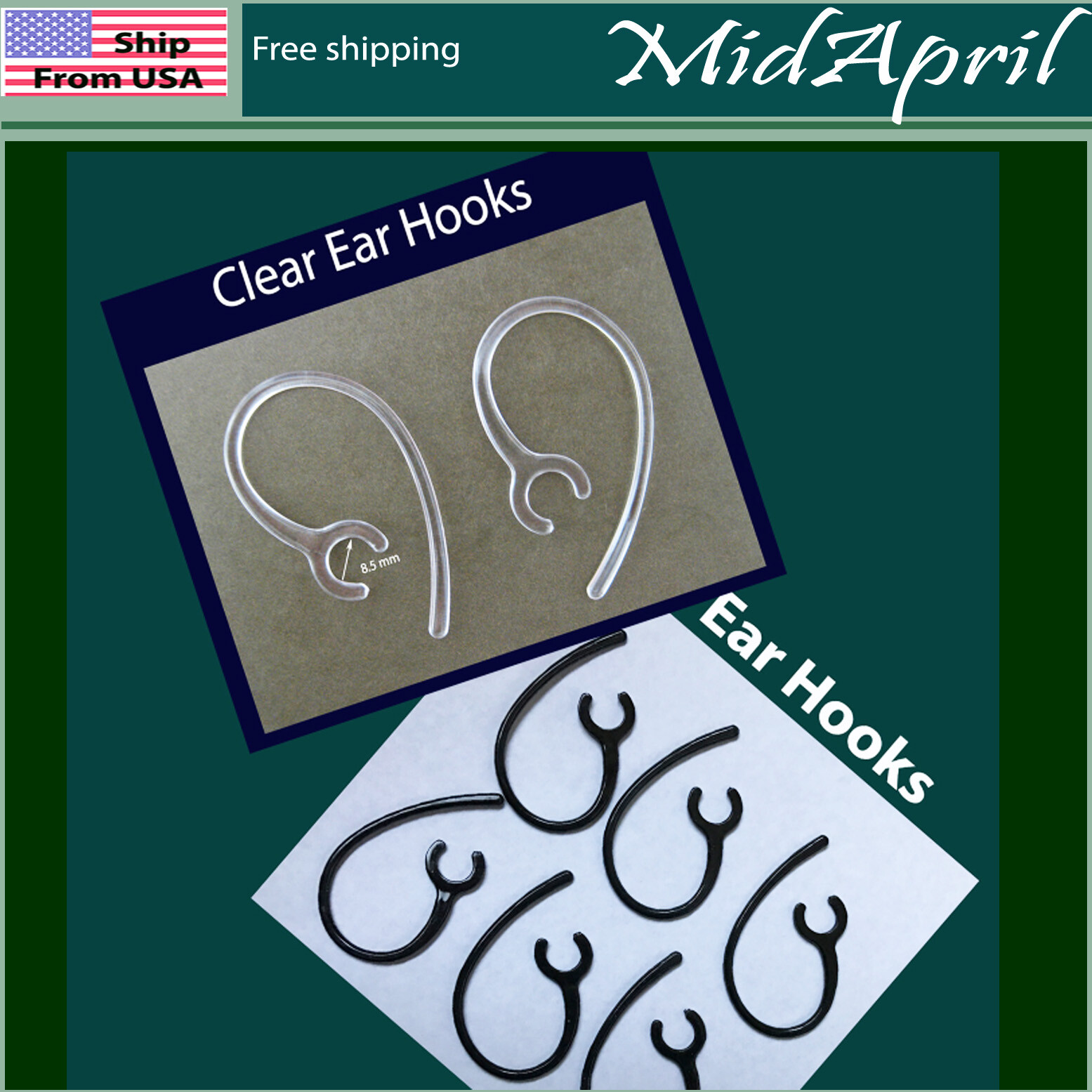 Ear Hook for Samsung Headset HM6000 HM1900 HM3000 HM1300 8.5 mm US seller