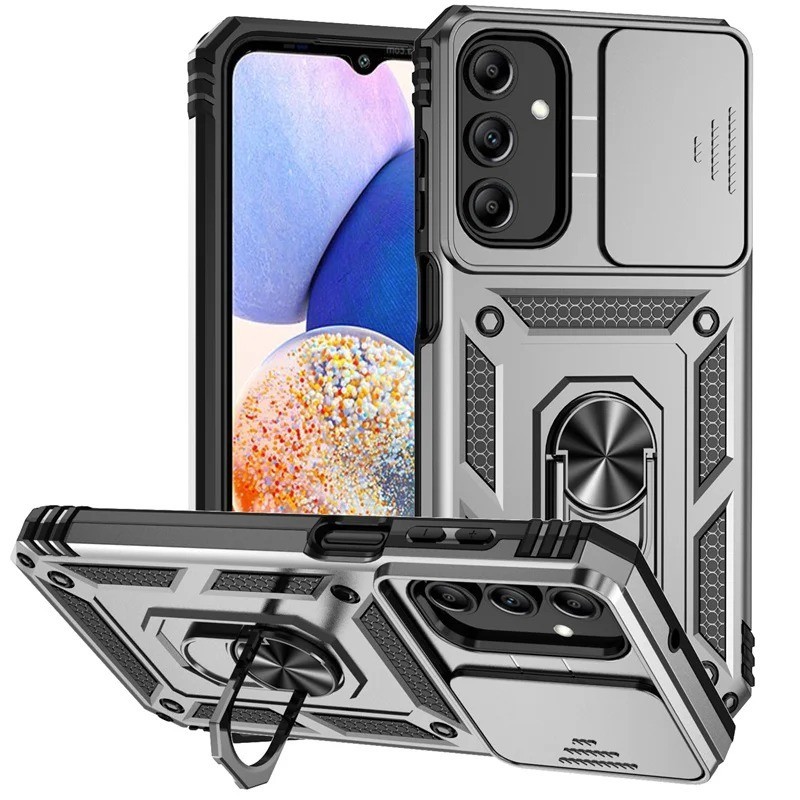Armor Case with Slide Camera Lens Cover for Samsung A Series Free US