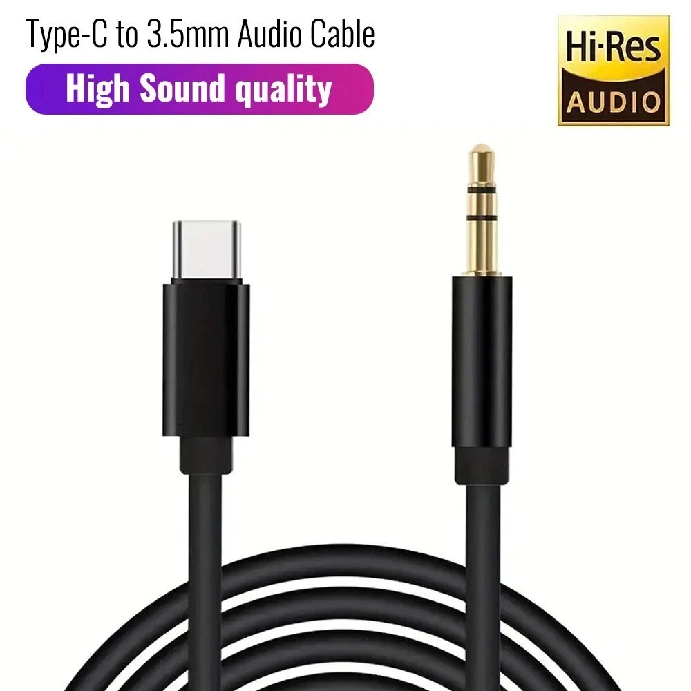 TypeC to Aux Cable USB Type-C Male To 3.5mm Cord Car AUX Music Audio Adapter