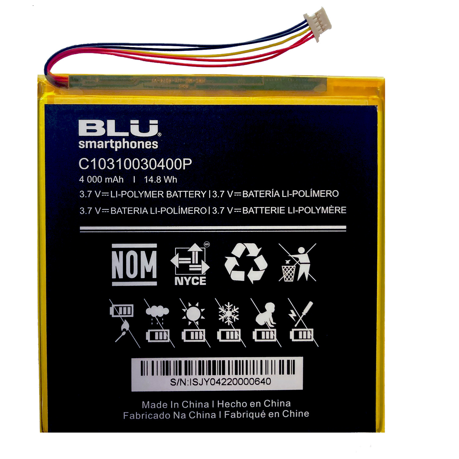 BLU M8L M0220WW 32GB Original OEM Battery C1031003040P 4000mAh 14.8Wh US seller