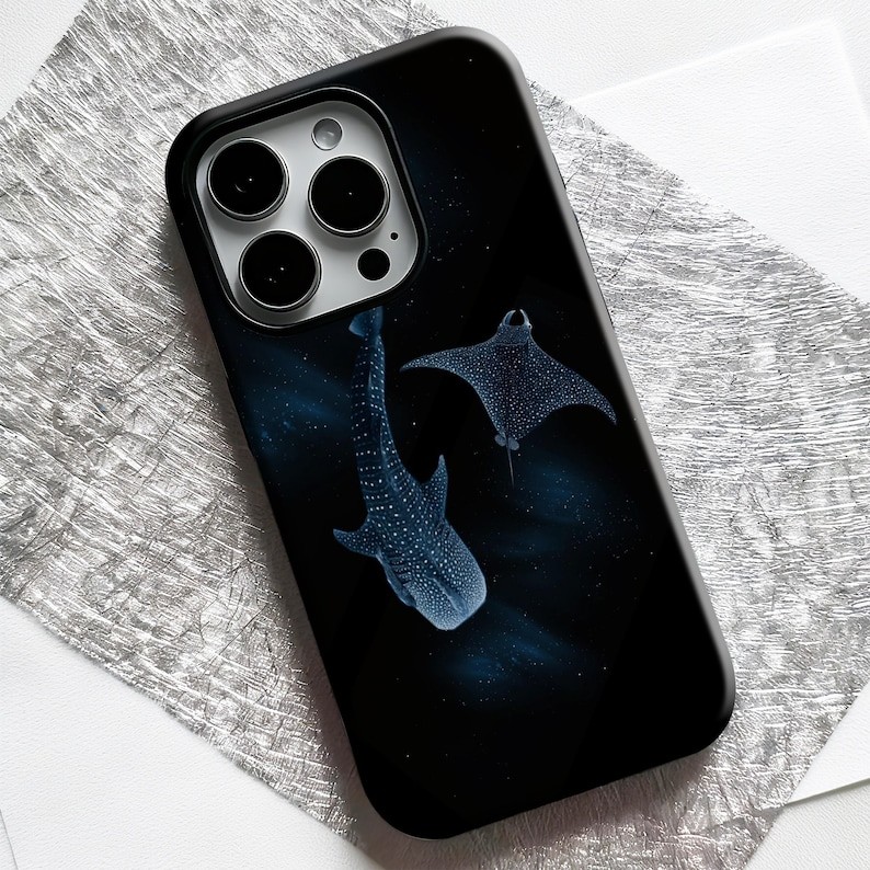 Whale Shark Manta Ray Phone Case iPhone 11-17 Aesthetic Ocean Shockproof Case