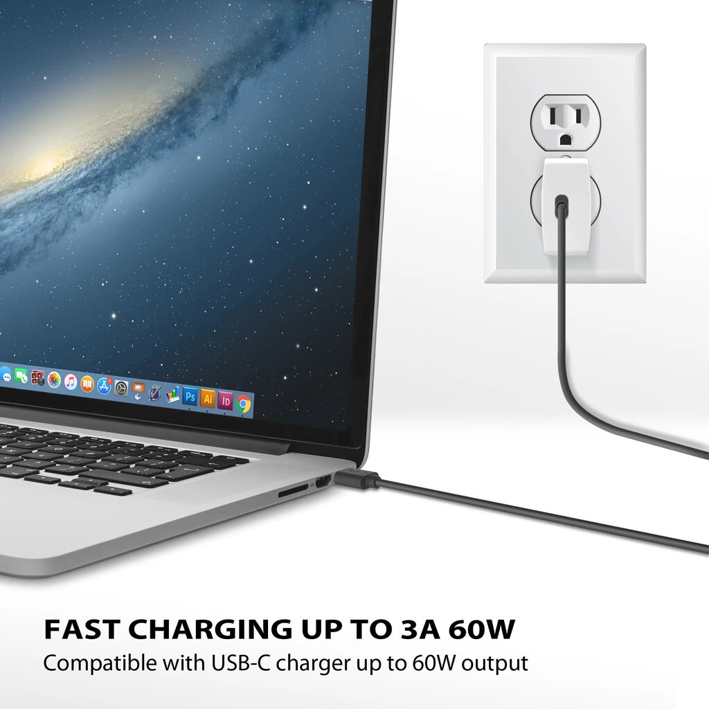 iLuv USB-C to USB-A Sync & Charge Cable (3 ft) Data Sync All Phones and Tablets