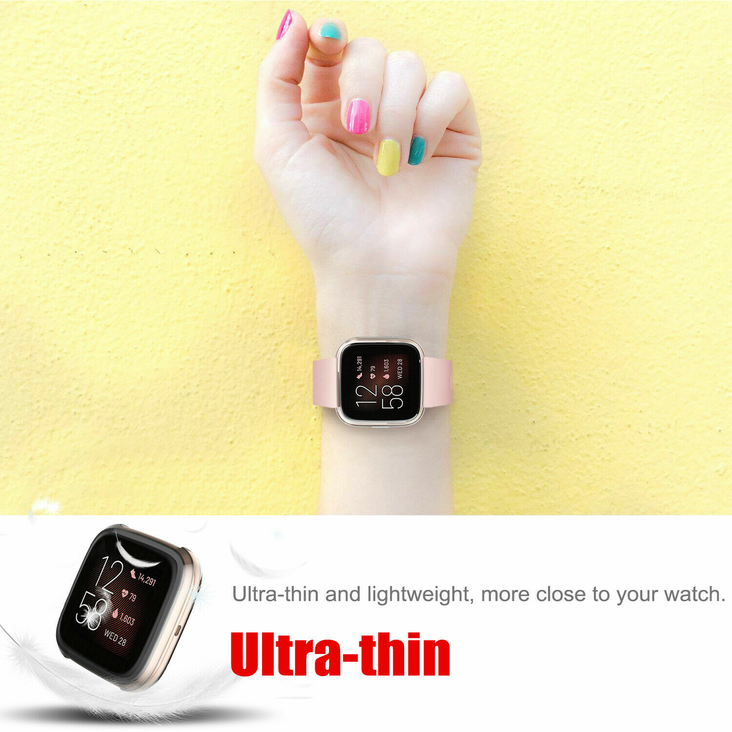 3 Pack for Fitbit Versa 2 Smartwatch 2019 Case Soft TPU Cover Screen Portector