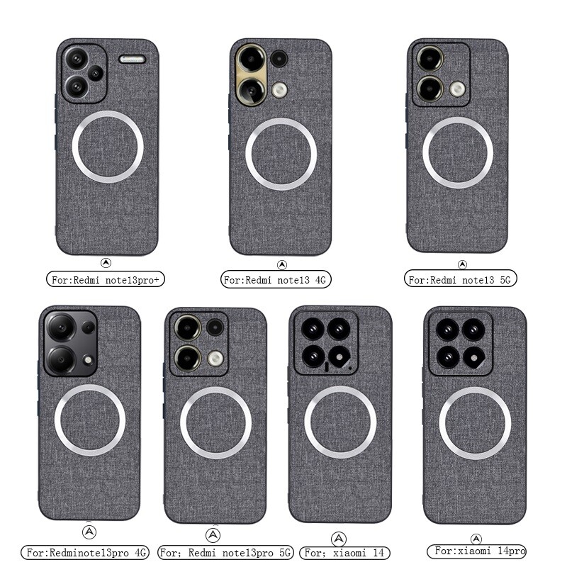 For Xiaomi Redmi Note 13 Pro 13 Pro 5G Magnetic Cloth Pattern TPU Case Cover